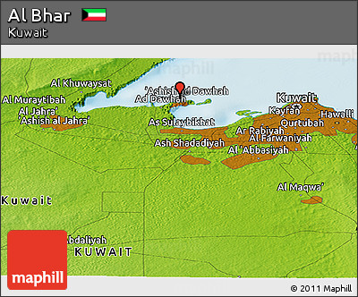 Physical Panoramic Map of Al Bhar