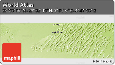 Physical Panoramic Map of the Area around 29° 16' 6" N, 4° 19' 30" E