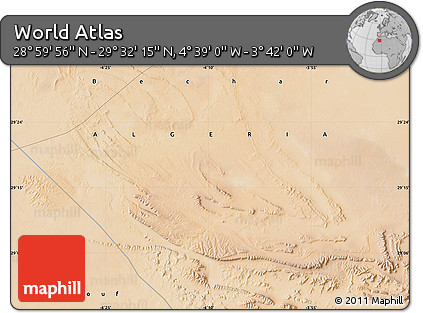 Satellite Map of the Area around 29° 16' 6" N, 4° 10' 30" W
