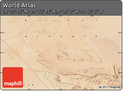 Satellite Map of the Area around 29° 16' 6" N, 4° 10' 30" W