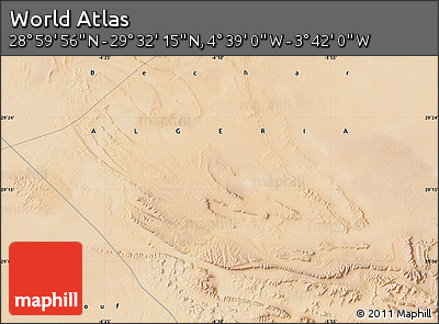 Satellite Map of the Area around 29° 16' 6" N, 4° 10' 30" W