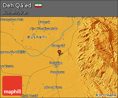 Political 3D Map of Deh Qā'ed