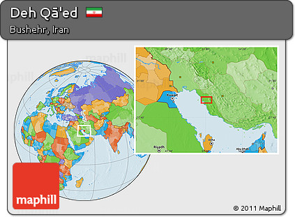 Political Location Map of Deh Qā'ed