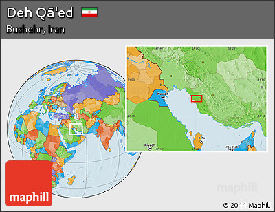 Political Location Map of Deh Qā'ed