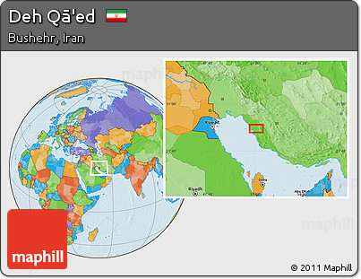 Political Location Map of Deh Qā'ed