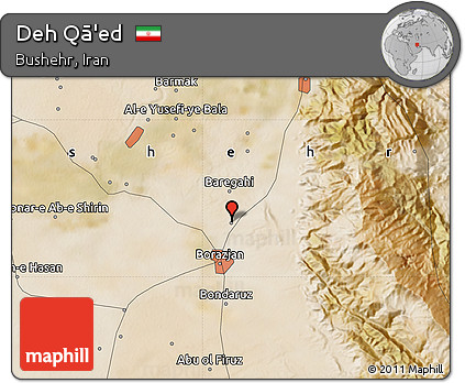 Satellite Map of Deh Qā'ed