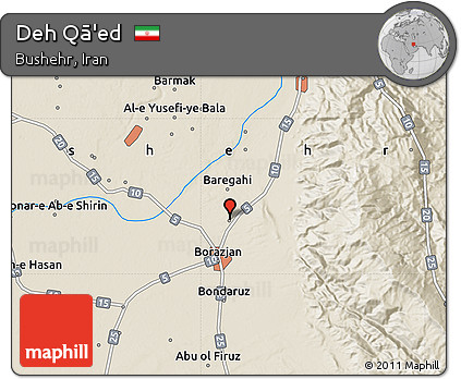Shaded Relief Map of Deh Qā'ed