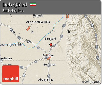 Shaded Relief Map of Deh Qā'ed