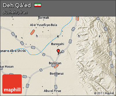Shaded Relief Map of Deh Qā'ed