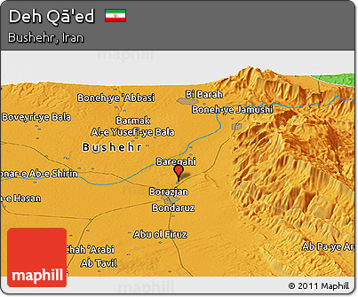 Political Panoramic Map of Deh Qā'ed