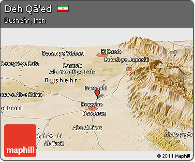 Satellite Panoramic Map of Deh Qā'ed