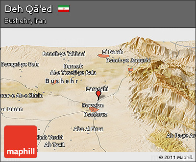 Satellite Panoramic Map of Deh Qā'ed