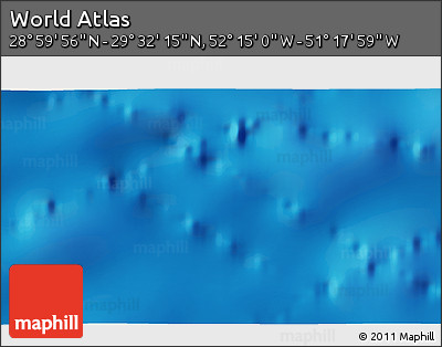 Physical 3D Map of the Area around 29° 16' 6" N, 51° 46' 29" W