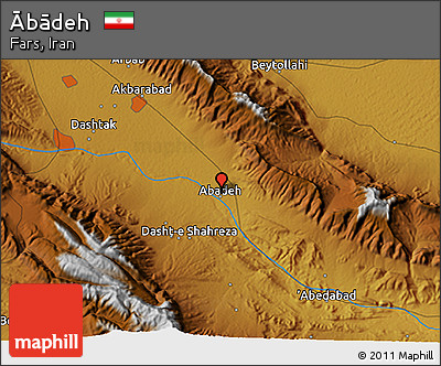 Physical 3D Map of Ābādeh