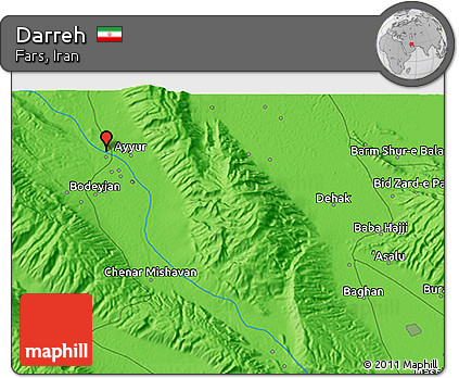 Political 3D Map of Darreh