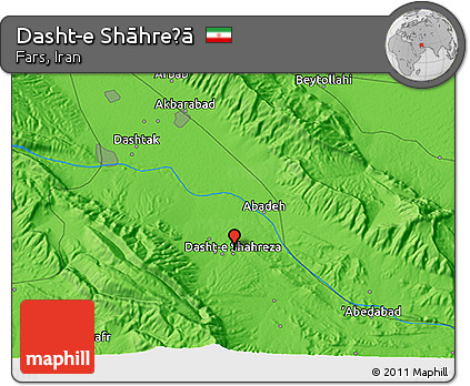 Political 3D Map of Dasht-e Shāhreẕā