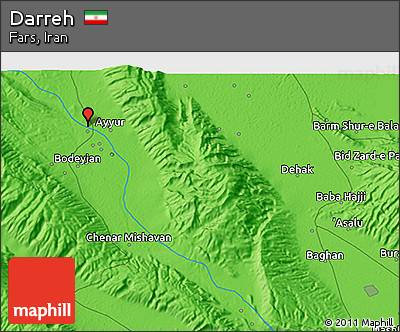 Political 3D Map of Darreh