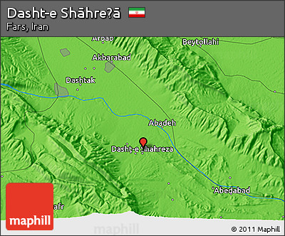 Political 3D Map of Dasht-e Shāhreẕā