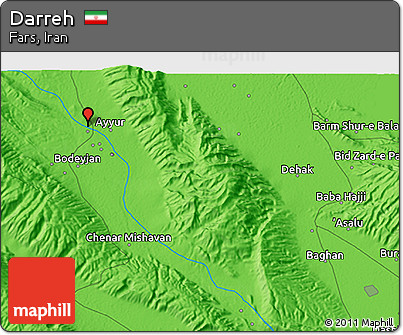 Political 3D Map of Darreh