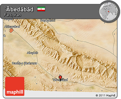 Satellite 3D Map of `Ābedābād