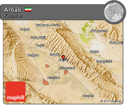 Satellite 3D Map of Arbāb