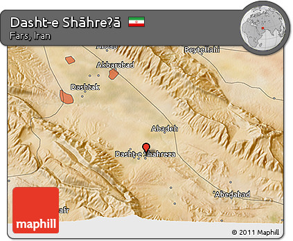 Satellite 3D Map of Dasht-e Shāhreẕā