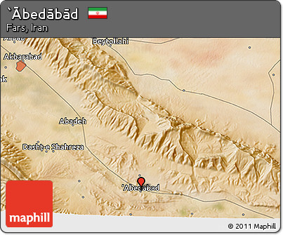 Satellite 3D Map of `Ābedābād