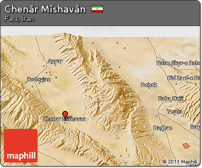 Satellite 3D Map of Chenār Mīshavān