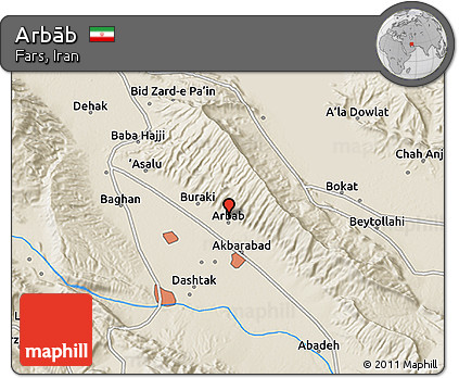 Shaded Relief 3D Map of Arbāb