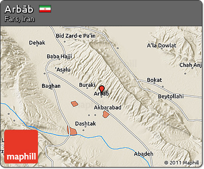 Shaded Relief 3D Map of Arbāb