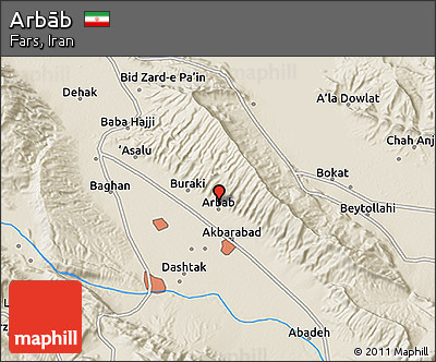 Shaded Relief 3D Map of Arbāb