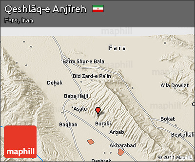 Shaded Relief 3D Map of Qeshlāq-e Anjīreh