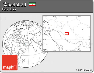 Blank Location Map of `Ābedābād