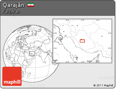 Blank Location Map of Qarajān