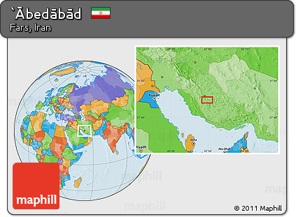 Political Location Map of `Ābedābād