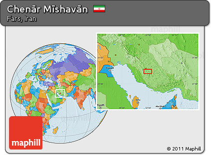 Political Location Map of Chenār Mīshavān