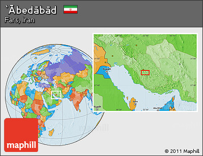 Political Location Map of `Ābedābād