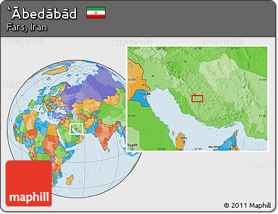 Political Location Map of `Ābedābād