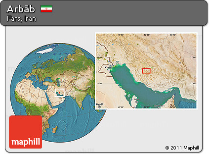 Satellite Location Map of Arbāb