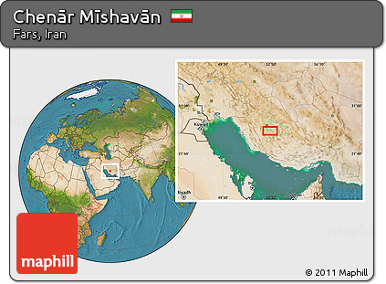 Satellite Location Map of Chenār Mīshavān