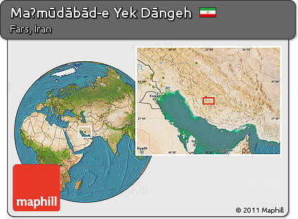 Satellite Location Map of Maḩmūdābād-e Yek Dāngeh