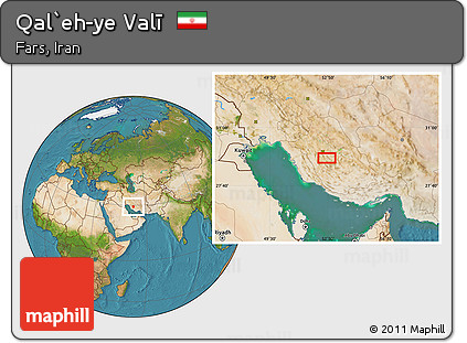 Satellite Location Map of Qal`eh-ye Valī