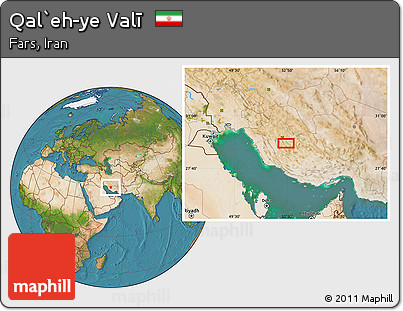 Satellite Location Map of Qal`eh-ye Valī