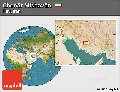 Satellite Location Map of Chenār Mīshavān