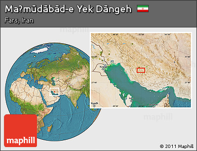 Satellite Location Map of Maḩmūdābād-e Yek Dāngeh