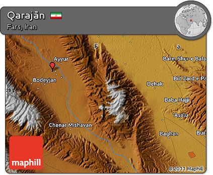 Physical Map of Qarajān