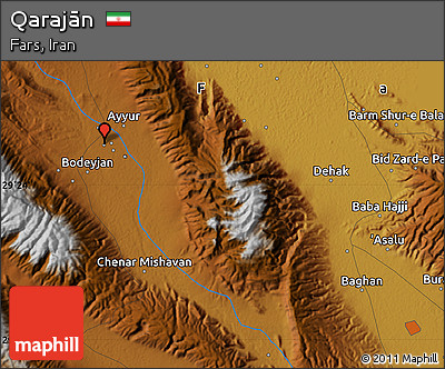 Physical Map of Qarajān
