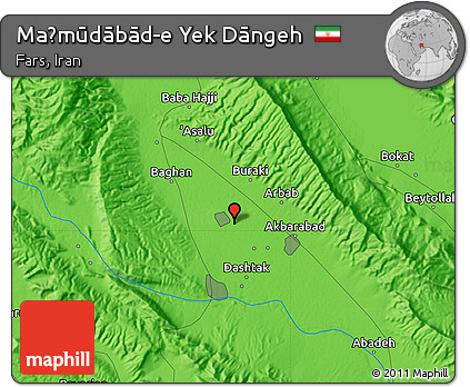 Political Map of Maḩmūdābād-e Yek Dāngeh