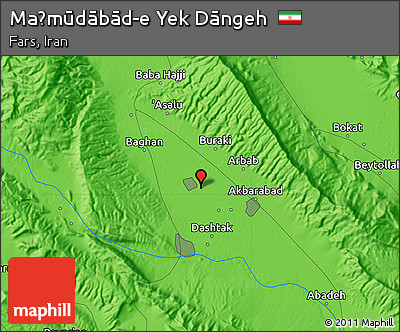 Political Map of Maḩmūdābād-e Yek Dāngeh