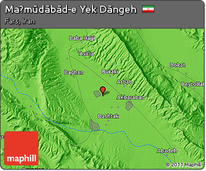 Political Map of Maḩmūdābād-e Yek Dāngeh